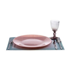 Assiette plate Rose verre (32,5 x 2 x 32,5 cm) (6 Unités)