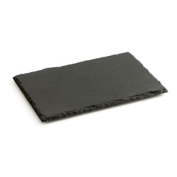 Plateau en Céramique Effet Ardoise Quid Gastro Fun Noir (20 x 13 cm) (12 Unités)