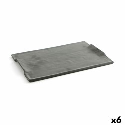 Bandeja de Aperitivos Quid Mineral Gres Negro Cerámica 35 x 23 cm (6 Unidades)