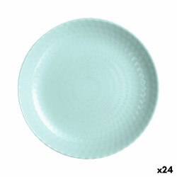 Flat plate Luminarc Pampille Turquoise Glass (25 cm) (24 Units)