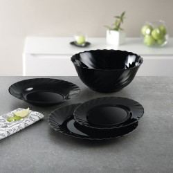 Assiette plate Luminarc Trianon Noir verre (Ø 24,5 cm) (24 Unités)