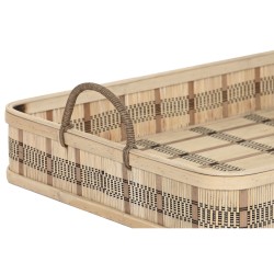 Juego de Bandejas DKD Home Decor Marrón claro Bambú 54 x 43 x 9 cm (3 Unidades) (2 Unidades)