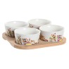 Appetizer Set DKD Home Decor 19,7 x 19,7 x 1 cm Natural Blue Multicolour Stoneware Cottage Houses