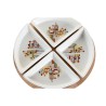 Appetizer Set DKD Home Decor 21,5 x 21,5 x 1 cm Natural Red Multicolour Stoneware Cottage Houses