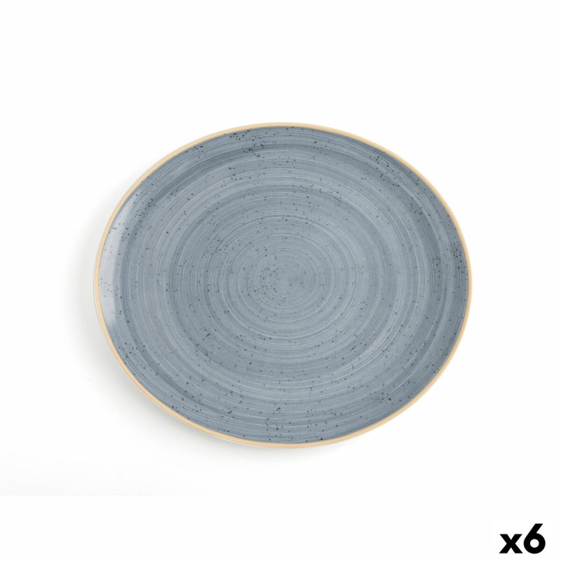 Plato Llano Ariane Terra Azul Cerámica 30 x 27 cm (6 Unidades)