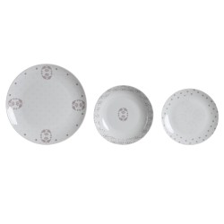 Service de Vaisselle DKD Home Decor Porcelaine Rose Blanc 27 x 27 x 3 cm 18 Pièces