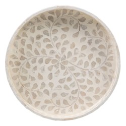 Snack tray Beige Mother of pearl 35 x 35 x 5 cm MDF Wood