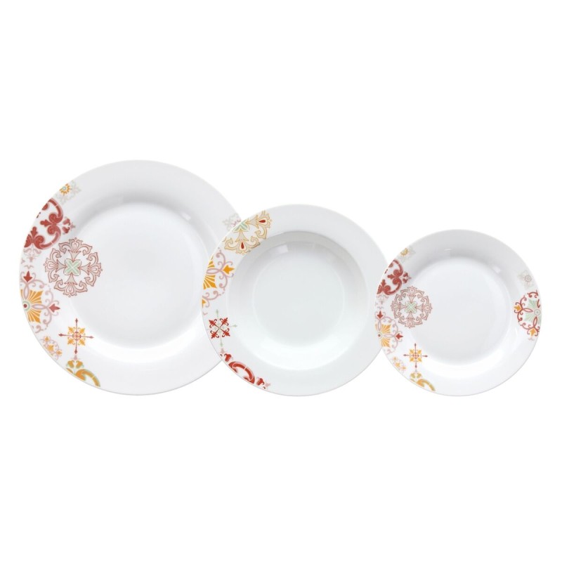 Assiettes Bordeaux Moutarde Porcelaine 1 cm 37 x 23 x 30 cm 18 Pièces