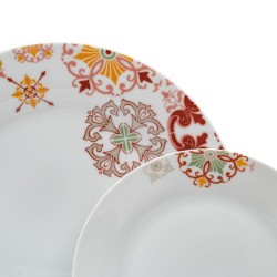 Tableware Burgundy Mustard Porcelain 1 cm 37 x 23 x 30 cm 18 Pieces