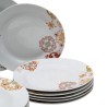 Assiettes Bordeaux Moutarde Porcelaine 1 cm 37 x 23 x 30 cm 18 Pièces