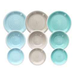 Tableware Blue Green Stoneware 1 cm 37 x 23 x 30 cm 18 Pieces