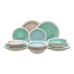 Tableware Blue Green Stoneware 1 cm 37 x 23 x 30 cm 18 Pieces