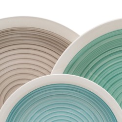 Tableware Blue Green Stoneware 1 cm 37 x 23 x 30 cm 18 Pieces