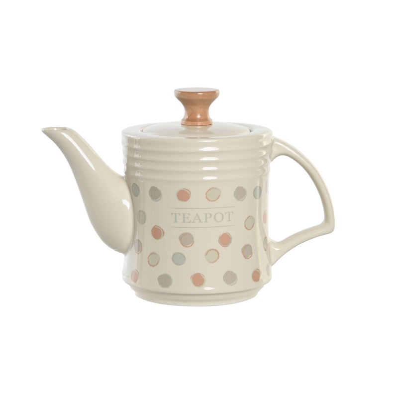 Théière DKD Home Decor Beige Grès 1 L