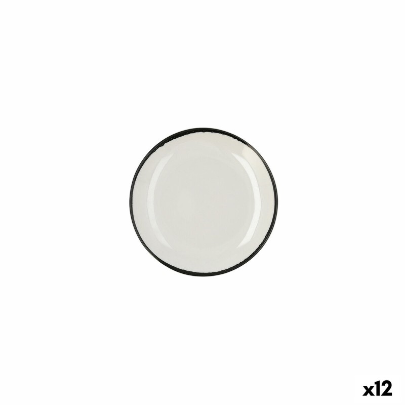 Plato Llano Ariane Vital Filo Cerámica Blanco Ø 18 cm (12 Unidades)