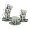 Jeu de 6 tasses avec plat Versa Erna Porcelaine