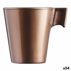 Taza Mug Luminarc Flashy Marrón claro 80 ml Vidrio (24 Unidades)