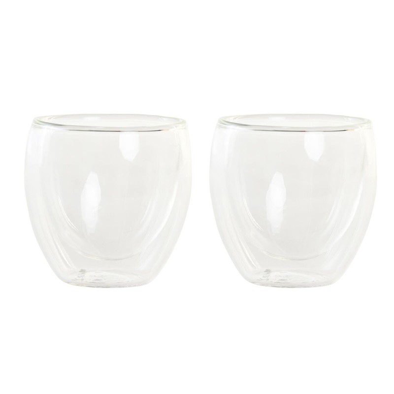 Set de Vasos DKD Home Decor Transparente Cristal Vidrio de Borosilicato 100 ml 2 Piezas