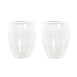 Set de Vasos DKD Home Decor Transparente Cristal Vidrio de Borosilicato 380 ml 2 Piezas