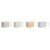 Piece Coffee Cup Set DKD Home Decor Yellow Blue White Red Metal Bamboo Dolomite 260 ml 4 Pieces