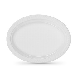 Set de platos reutilizables Algon Blanco 27 x 21 cm Plástico Ovalado 6 Unidades