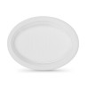 Lot d'assiettes réutilisables Algon Blanc 27 x 21 cm Plastique Oblongue 6 Unités