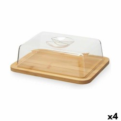 Plateau à fromages Avec couvercle Marron Transparent Bambou 19,1 x 7,5 x 25,1 cm (4 Unités)