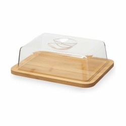 Plateau à fromages Avec couvercle Marron Transparent Bambou 19,1 x 7,5 x 25,1 cm (4 Unités)