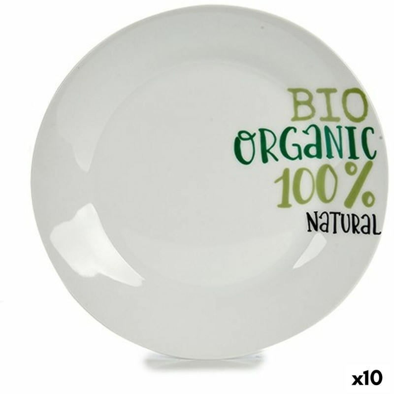 Plato de Postre Organic Porcelana 19 x 2 x 19 cm (10 Unidades)