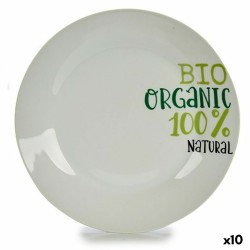 Plato Llano Organic Porcelana 24,4 x 2,6 x 24,4 cm (10 Unidades)