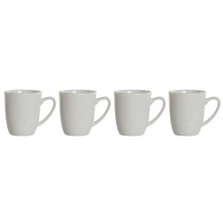 Juego de 4 Tazas Mug DKD Home Decor Blanco Porcelana 330 ml 12 x 10 x 9 cm