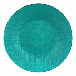 Assiette plate Turquoise verre 27,5 x 2 x 27,5 cm (6 Unités)