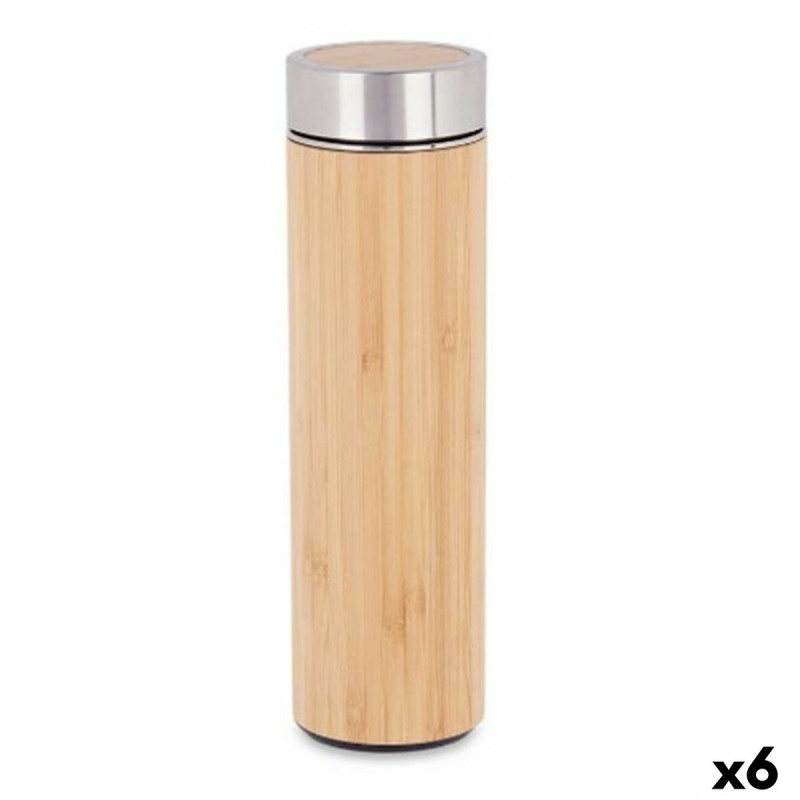 Thermos 500 ml Naturel Métal Bambou (6 Unités)