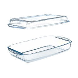 Tray with lid Borcam Transparent Borosilicate Glass 1,9 L (4 Units)