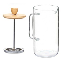 Teapot 600 ml Natural Bamboo Borosilicate Glass