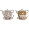 Teapot DKD Home Decor White Green Mustard Light Pink Dolomite 750 ml (2 Units)