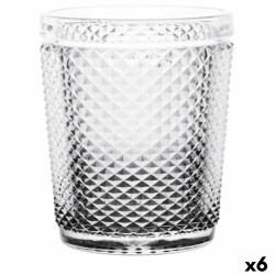 Vaso Diamante Transparente Antracita Vidrio 300 ml (6 Unidades)