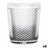 Vaso Diamante Transparente Antracita Vidrio 300 ml (6 Unidades)