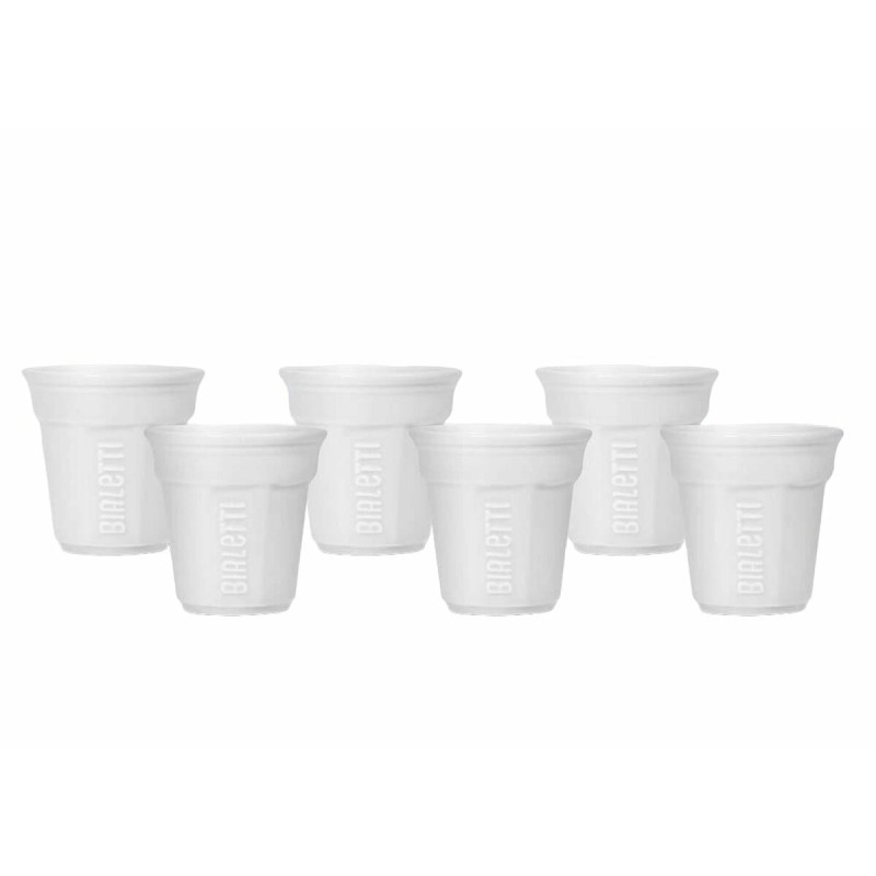 Set de Verres Bialetti espresso Blanc Porcelaine 60 ml (6 Unités)