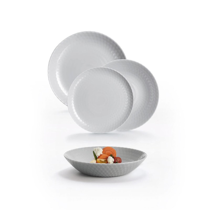 Assiettes Luminarc Pampille Gris verre 18 Pièces