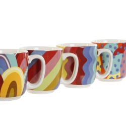 Piece Coffee Cup Set DKD Home Decor Multicolour Coral Bamboo Dolomite Modern 180 ml