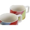 Juego de Tazas de Café DKD Home Decor Blanco Multicolor Marrón claro Metal Bambú Dolomita Moderno 260 ml