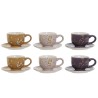 Ensemble de tasses à café DKD Home Decor Jaune Rose Moutarde Lila Métal Dolomite 180 ml