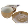 Piece Coffee Cup Set DKD Home Decor Yellow Pink Mustard Lilac Metal Dolomite 180 ml