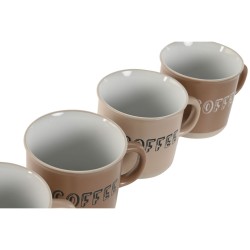 Piece Coffee Cup Set Home ESPRIT Brown Stoneware 180 ml 4 Pieces