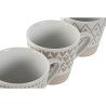 Ensemble de tasses à café Home ESPRIT Blanc Beige Grès 180 ml 4 Pièces