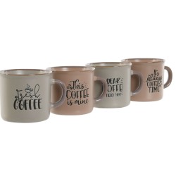 Ensemble de tasses à café Home ESPRIT Bleu Rose Grès 180 ml 4 Pièces