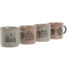 Ensemble de tasses à café Home ESPRIT Bleu Rose Grès 180 ml 4 Pièces