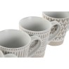 Juego de 4 Tazas Mug Home ESPRIT Blanco Beige Gres 360 ml 9 x 7 x 10,6 cm