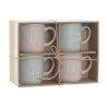 4 Piece Mug Set Home ESPRIT Blue Pink Stoneware 355 ml 9,7 x 7 x 9,2 cm